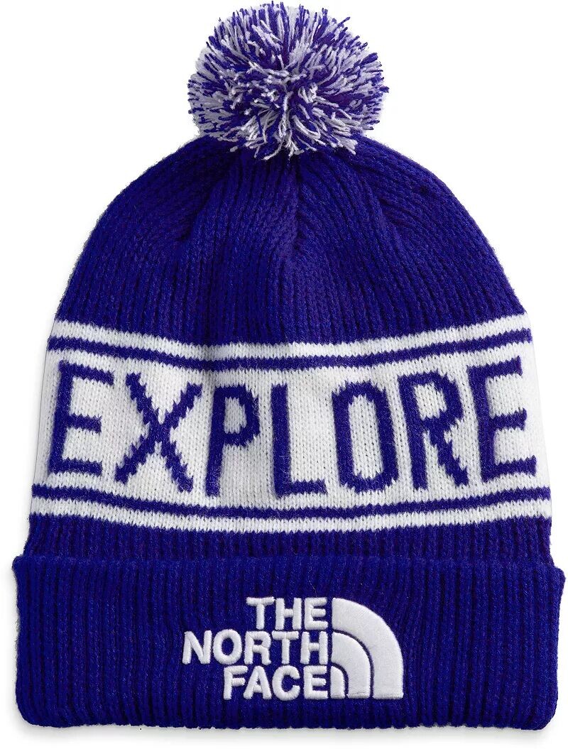

Шапка-бини The North Face в стиле ретро с помпонами, синий