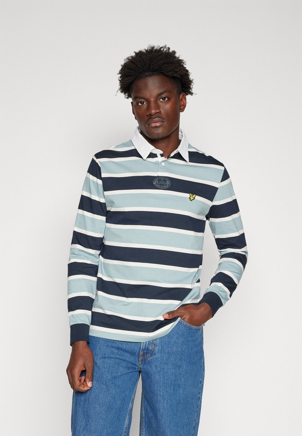 

Топ с длинными рукавами STRIPE RUGBY Lyle & Scott, цвет slate blue