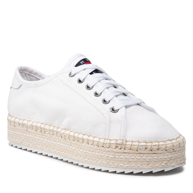 

Туфли на танкетке Tommy Jeans LaceUp Esspadrilles, белый