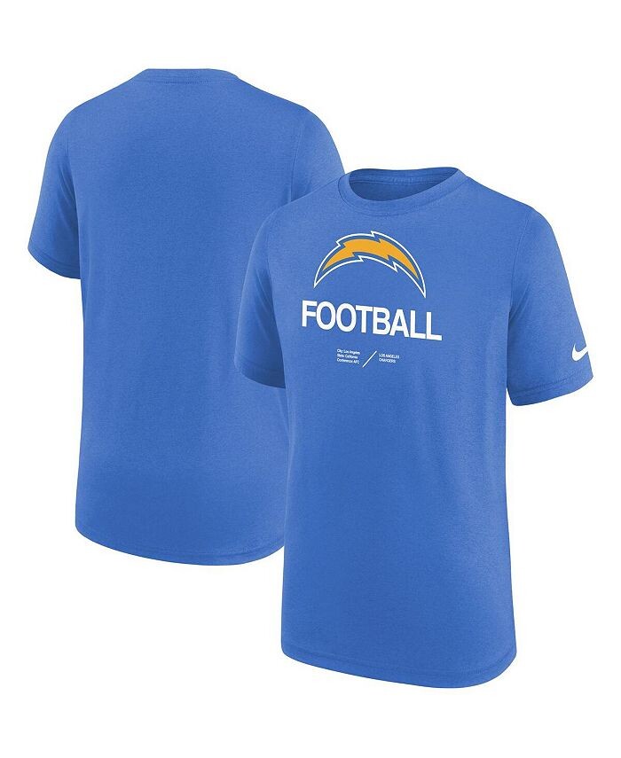 Синяя футболка Big Boys Powder Blue Los Angeles Chargers Sideline Legend Performance Nike, синий