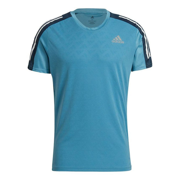Футболка adidas Own The Run Tee Running Sports Round Neck Short Sleeve Blue, синий