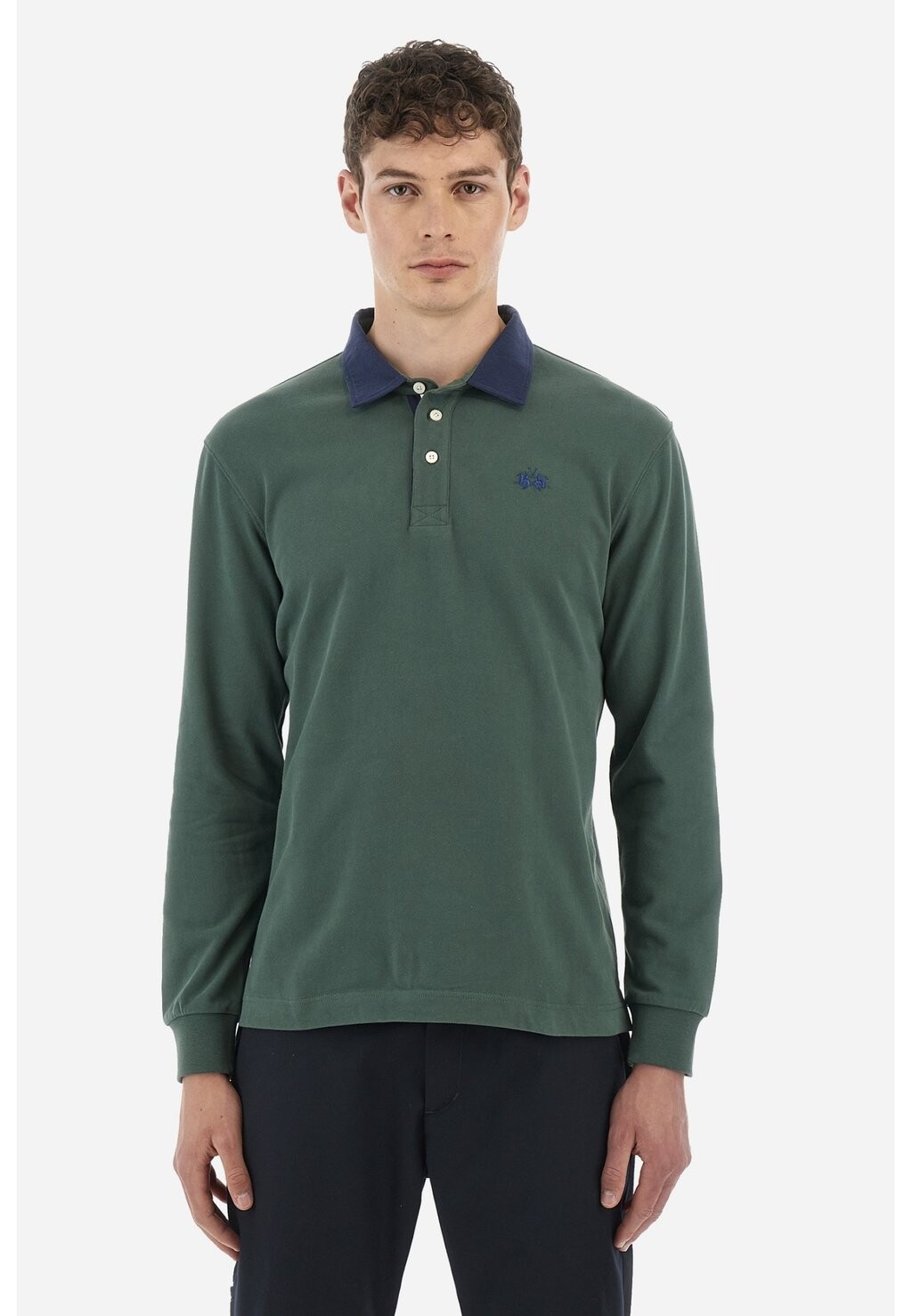 Поло LONG-SLEEVED POLO SHIRT La Martina, зеленый