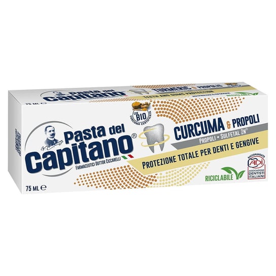 Куркума и Прополис, Зубная паста, 75 мл Capitano, Pasta del Capitano pasta del capitano plaques