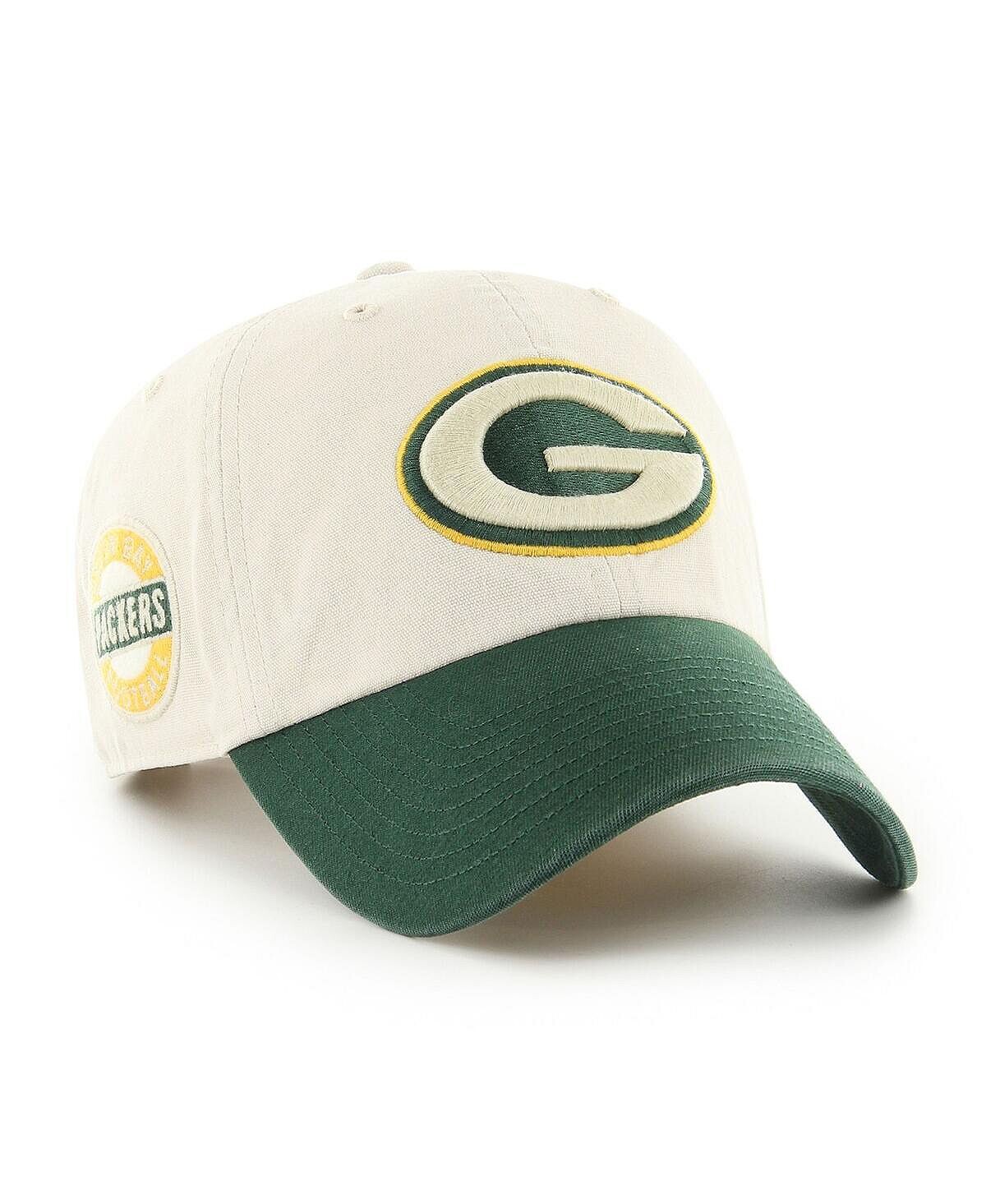 

Мужская регулируемая шапка '47 кремового, зеленого цвета Green Bay Packers Sidestep Clean Up '47 Brand