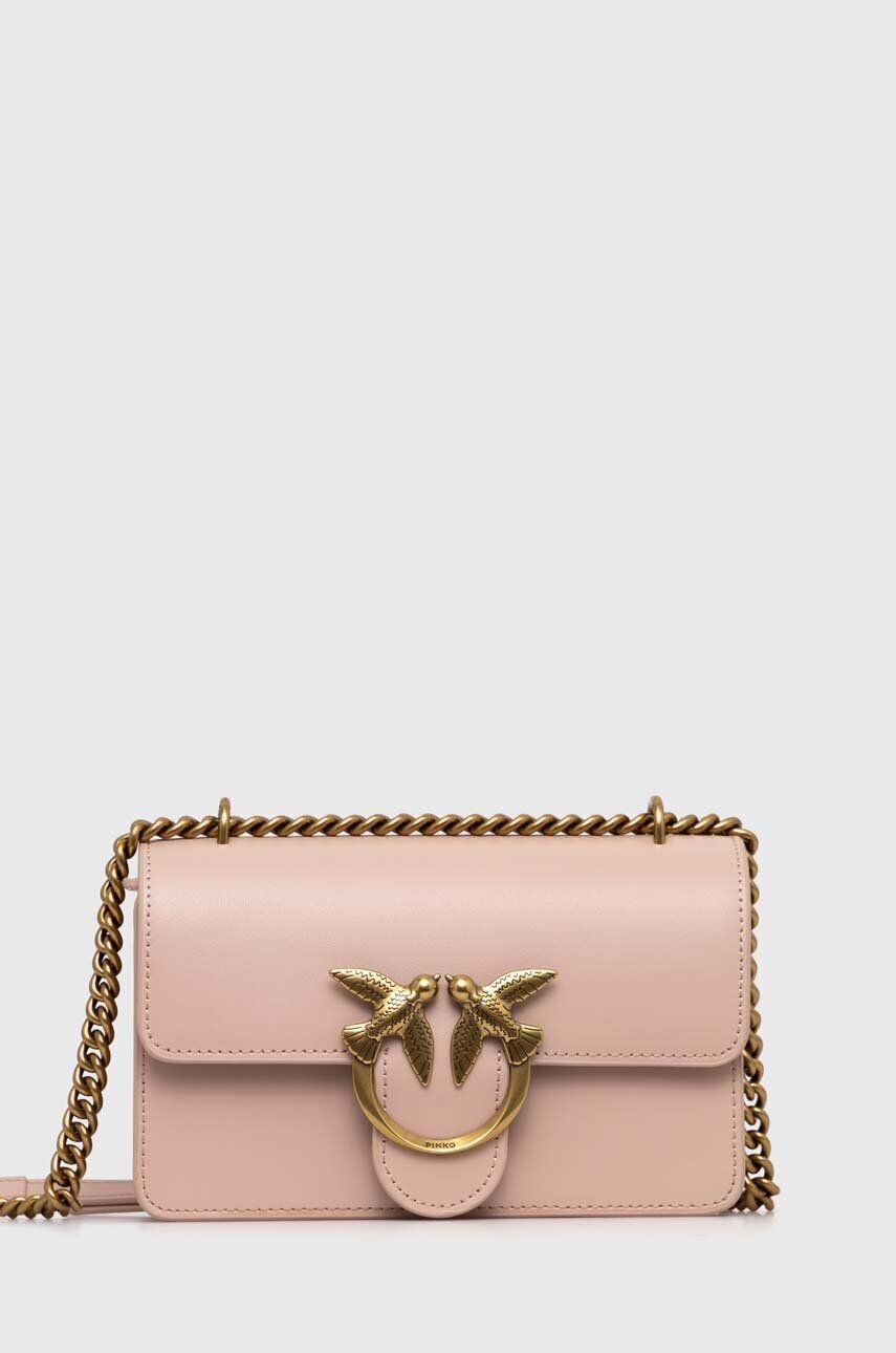 

Кожаная сумка Pinko, розовый