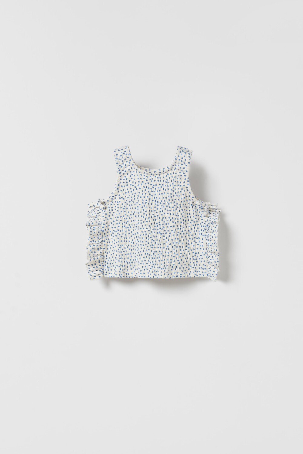 

Текстурный топ с оборками Zara, синий