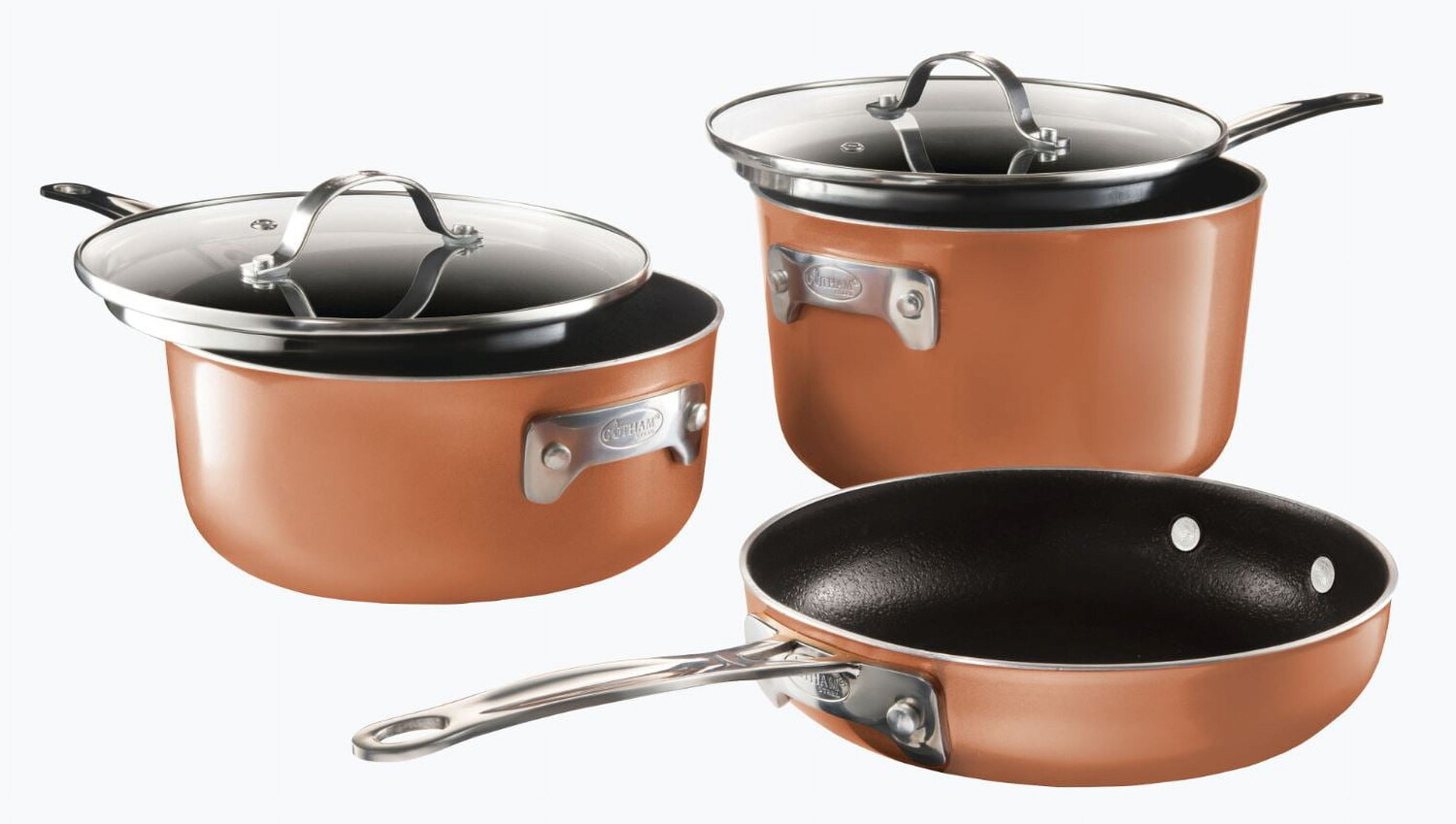 

Набор штабелируемых кастрюль Gotham Steel Stackmaster Pans - Набор из 5 предметов