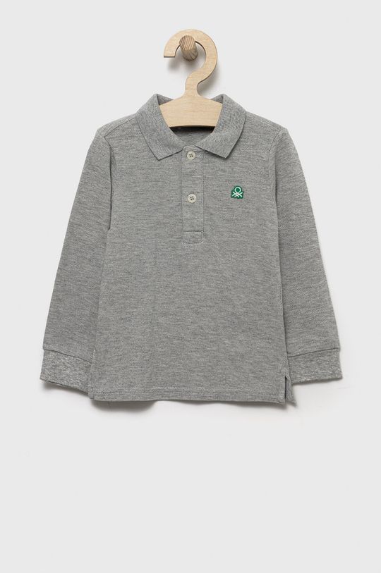 Хлопковая рубашка с длинными рукавами для мальчиков и девочек United Colors of Benetton, серый