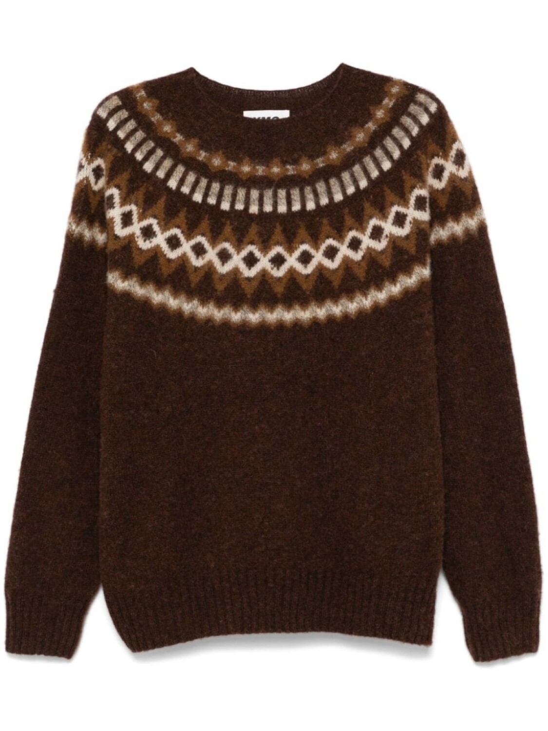 

YMC джемпер Suedehead Fair Isle, коричневый
