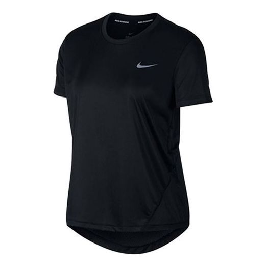 Футболка (WMNS) Nike Dri-FIT Sports Training Quick Dry Breathable Round Neck Short Sleeve Black T-Shirt, черный