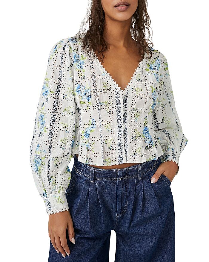 

Укороченная рубашка из хлопка с люверсами Blossom Free People