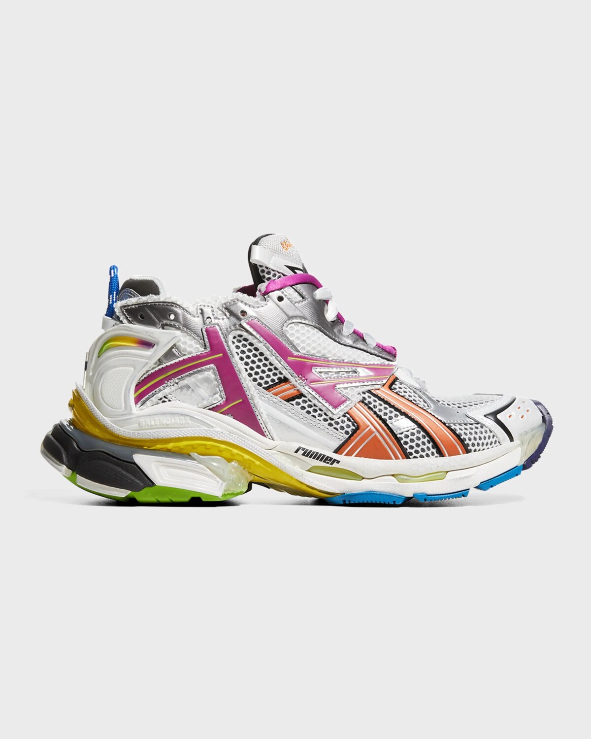 

Мужские кроссовки для бега в разноцветную сетку Balenciaga, цвет White Pink Orange Yellow