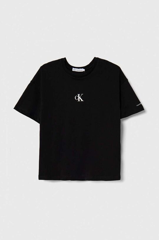 

Хлопковая футболка для детей Calvin Klein Jeans, черный