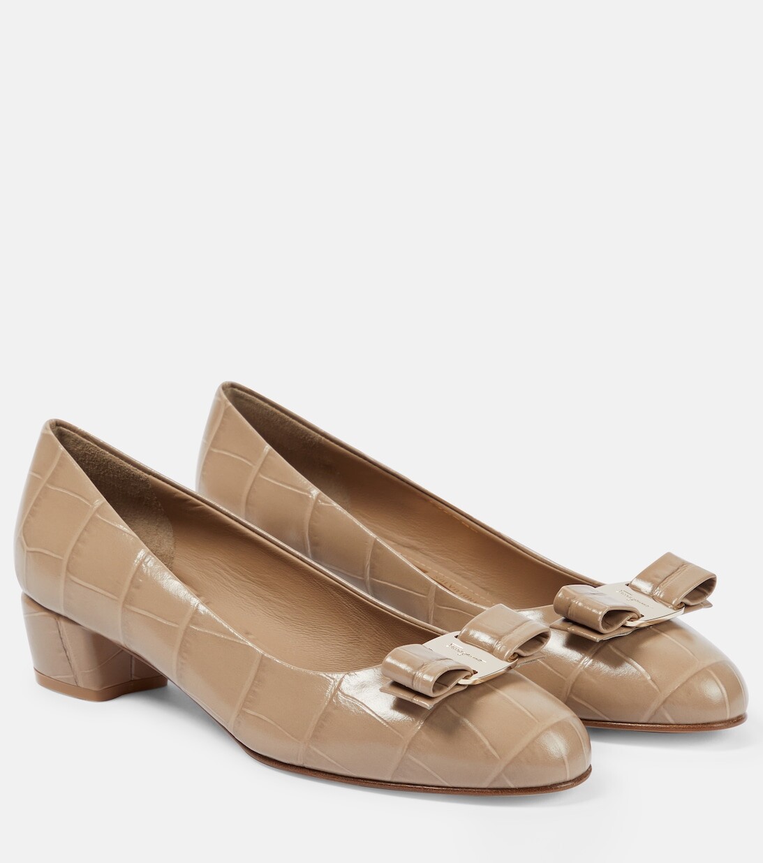 

Кожаные балетки Vara Ferragamo, бежевый