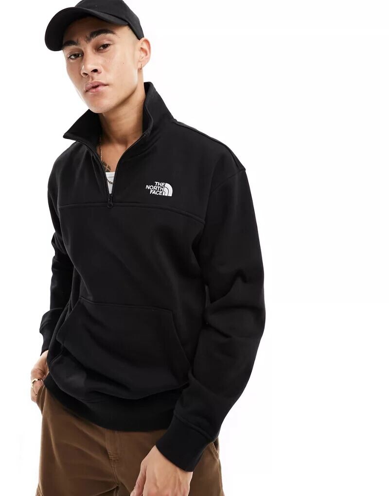 

Черная толстовка с логотипом на молнии 1/4 The North Face Essential