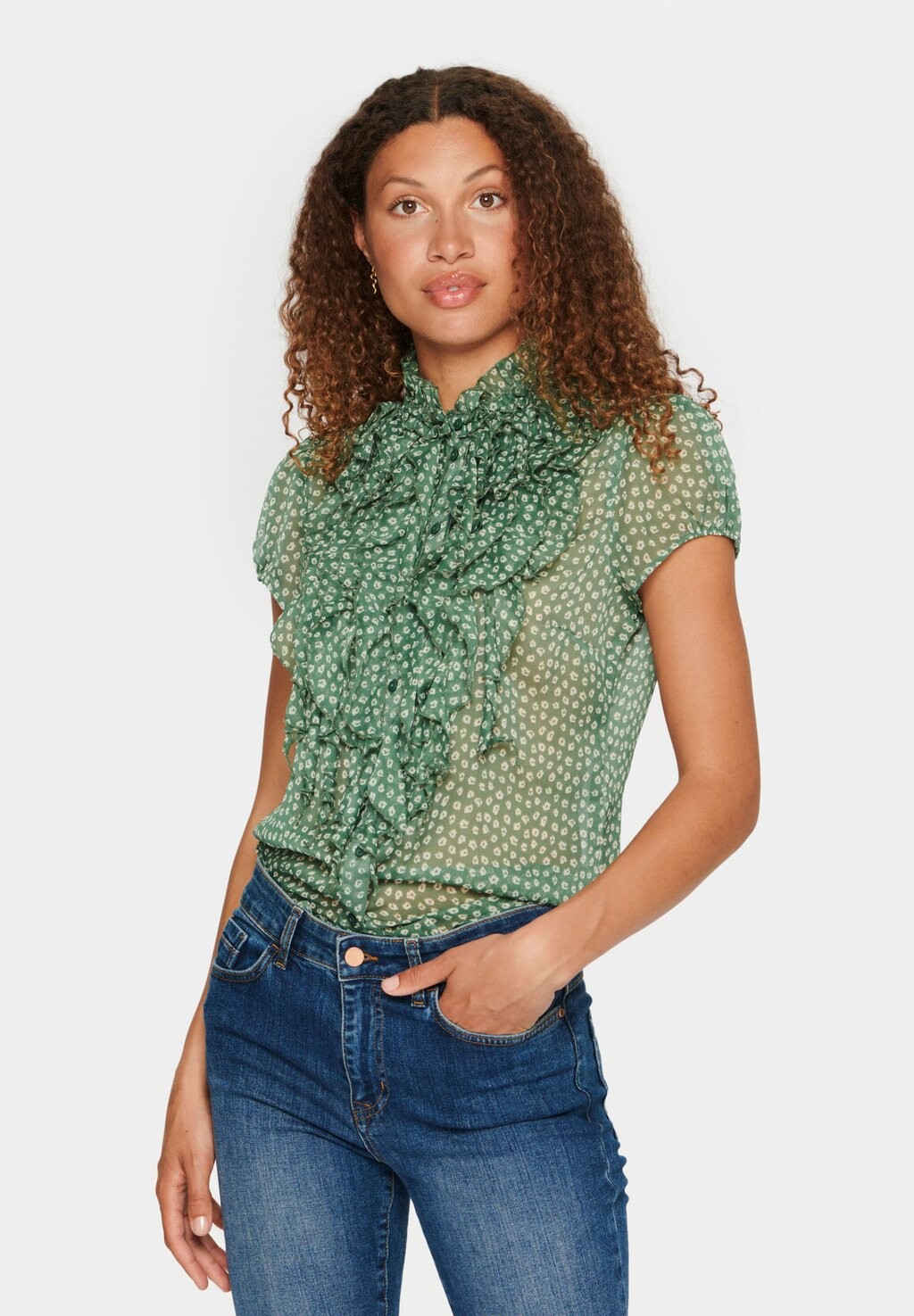 

Рубашка LILJASZ CRINKLE SS Saint Tropez, темный лес мини цветочная тень