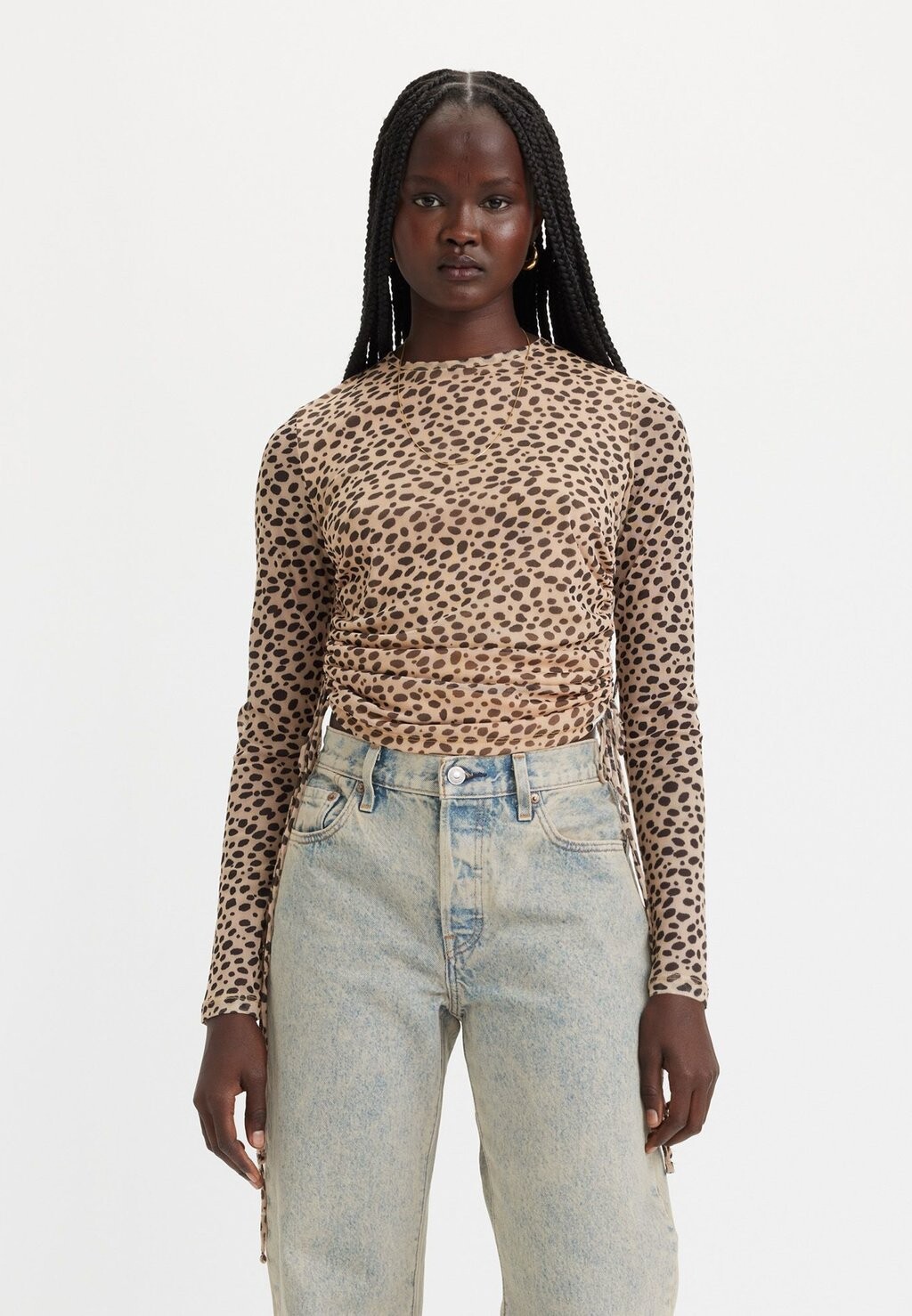 

Большая рубашка в стиле манга Levi's JEWEL, цвет new stella leopard almond buff