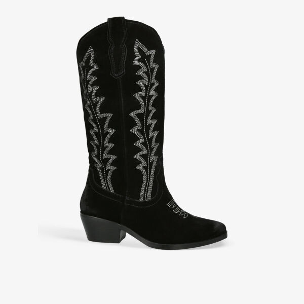 

Замшевые сапоги до колена с вышивкой Wildcard Steve Madden, черный