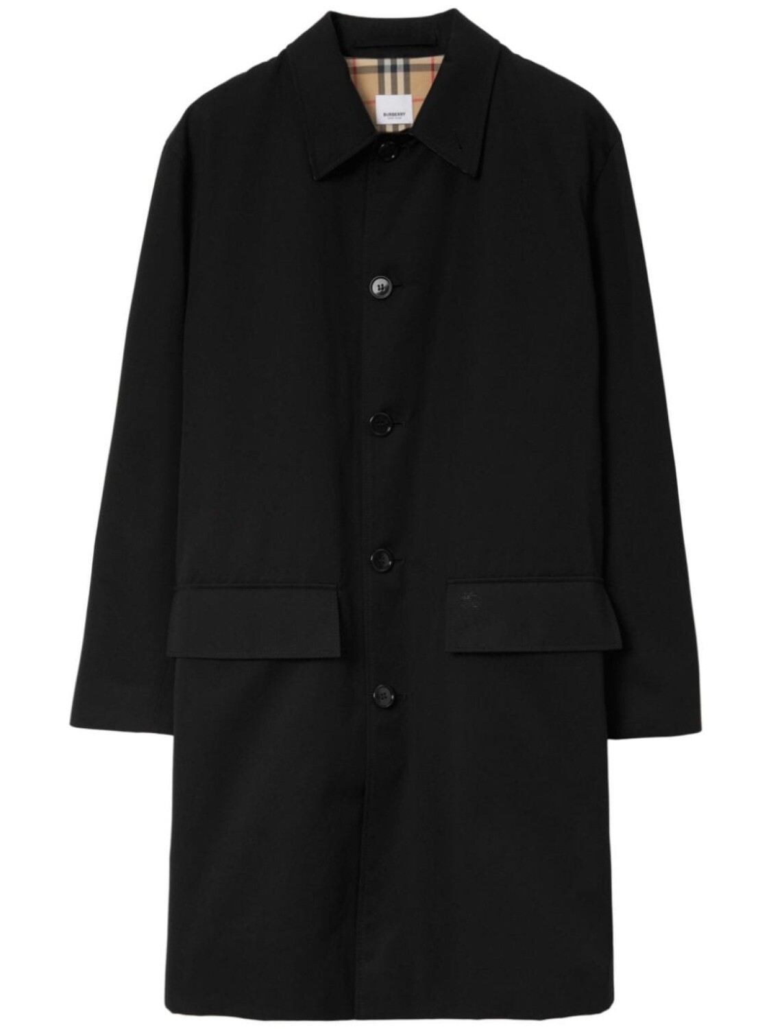 

Burberry габардиновое однобортное пальто, черный