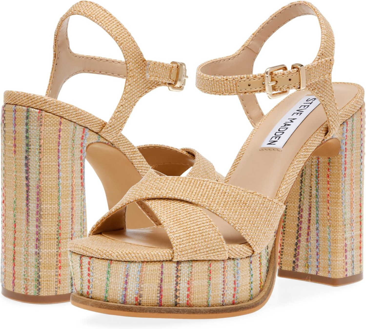 цена Босоножки Nataly Steve Madden, цвет Natural Multi