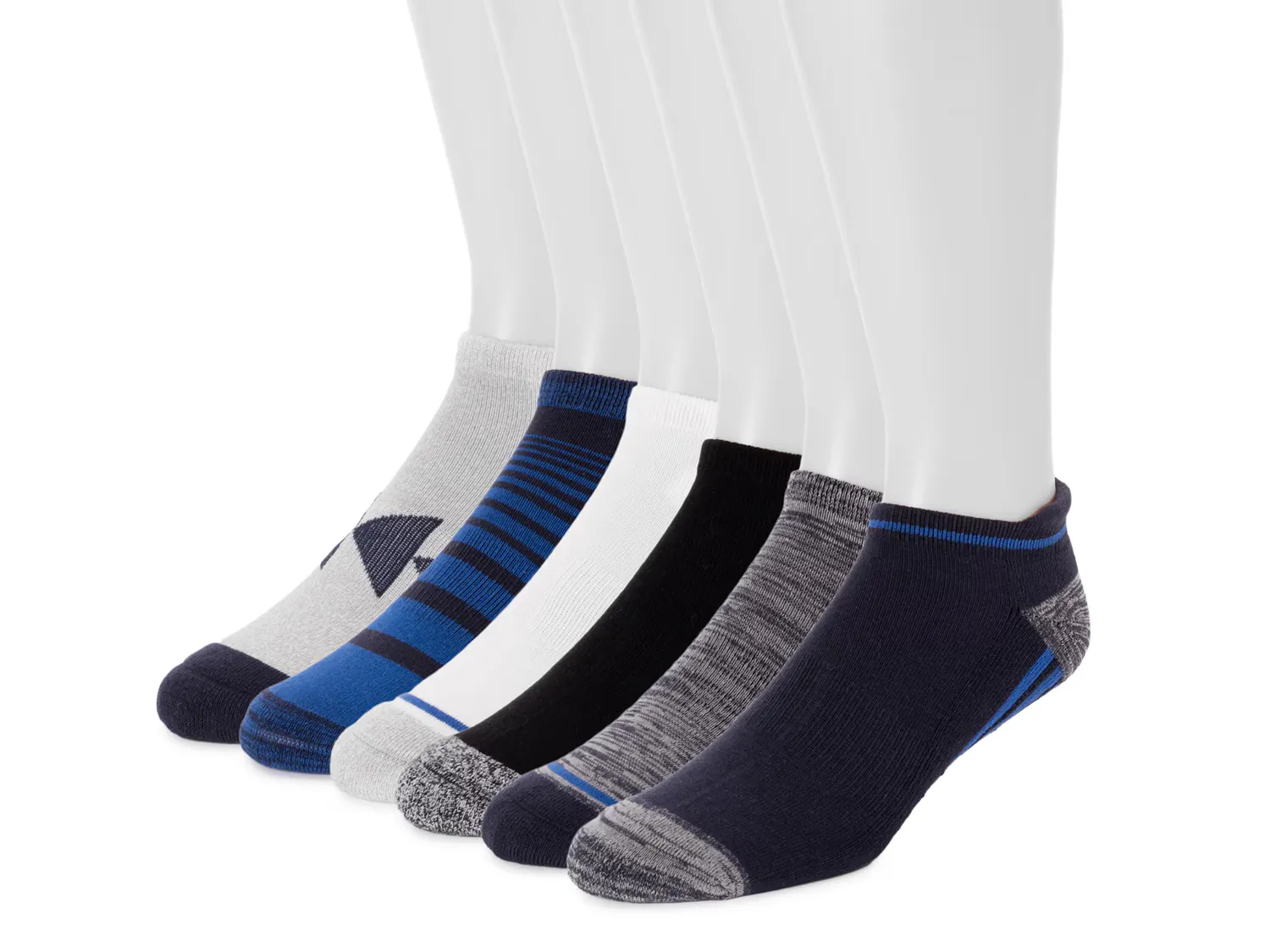 

Носки Sport Men's No Show Socks - 6 Pack Muk Luks, синий/черный/серый