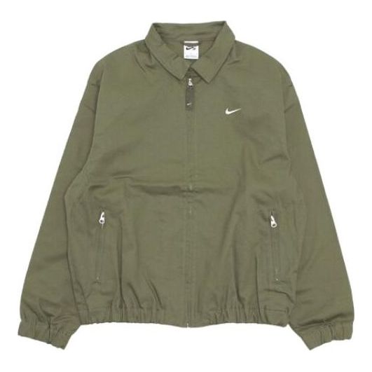 Куртка Men's Nike Solid Color Logo Casual Lapel Jacket Green, зеленый
