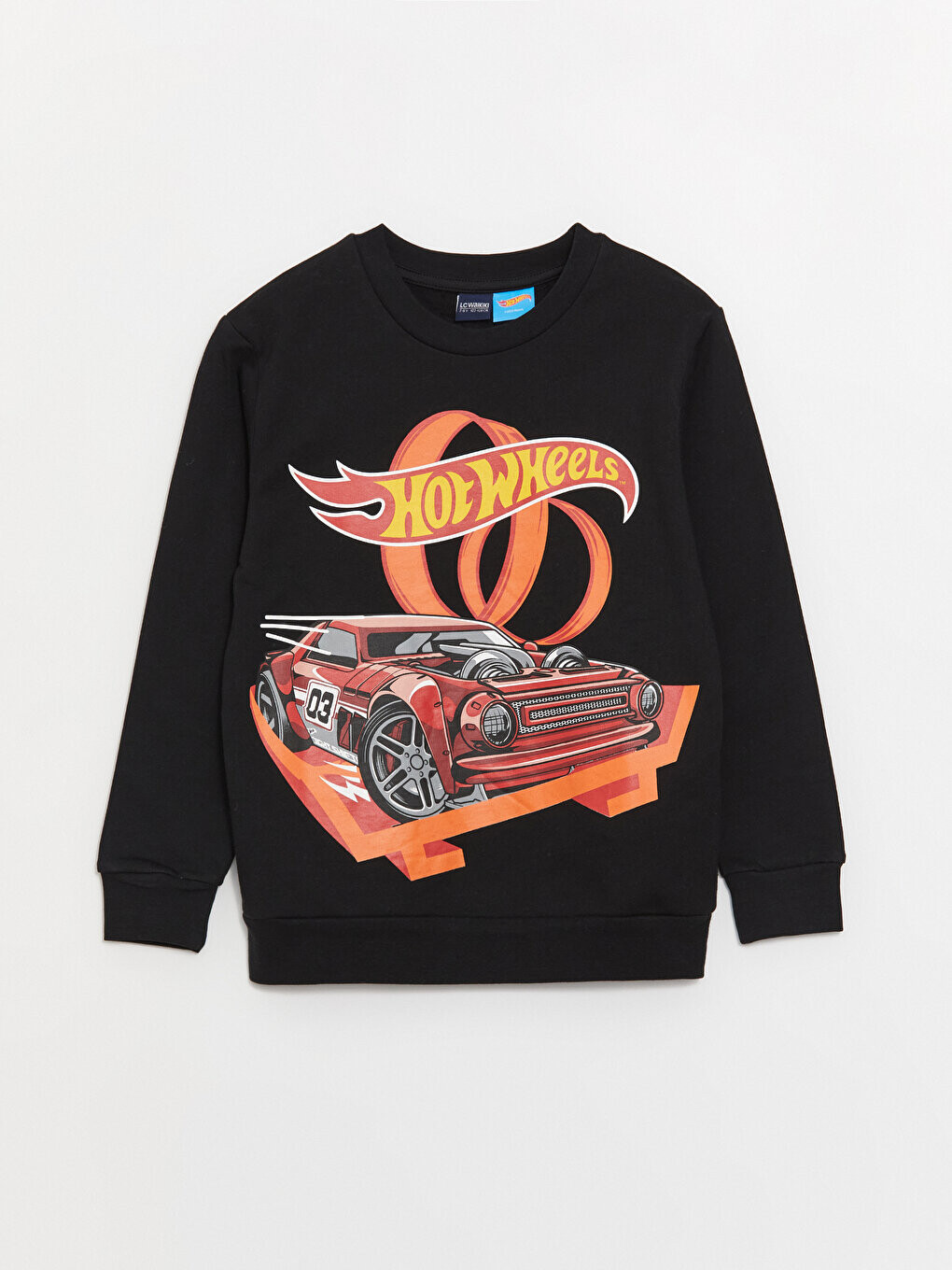 

Толстовка для мальчиков с круглым вырезом и принтом Hotwheels с длинными рукавами LCW Kids