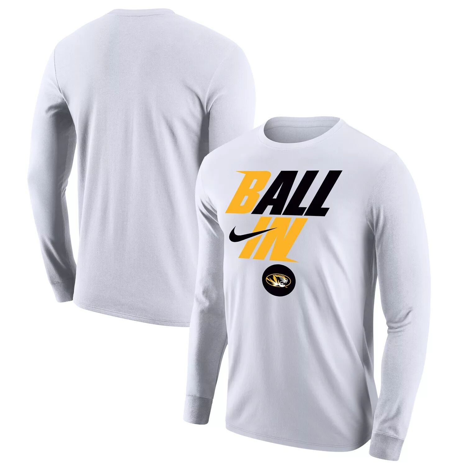 

Мужская футболка с длинным рукавом Nike White Missouri Tigers Legend Bench