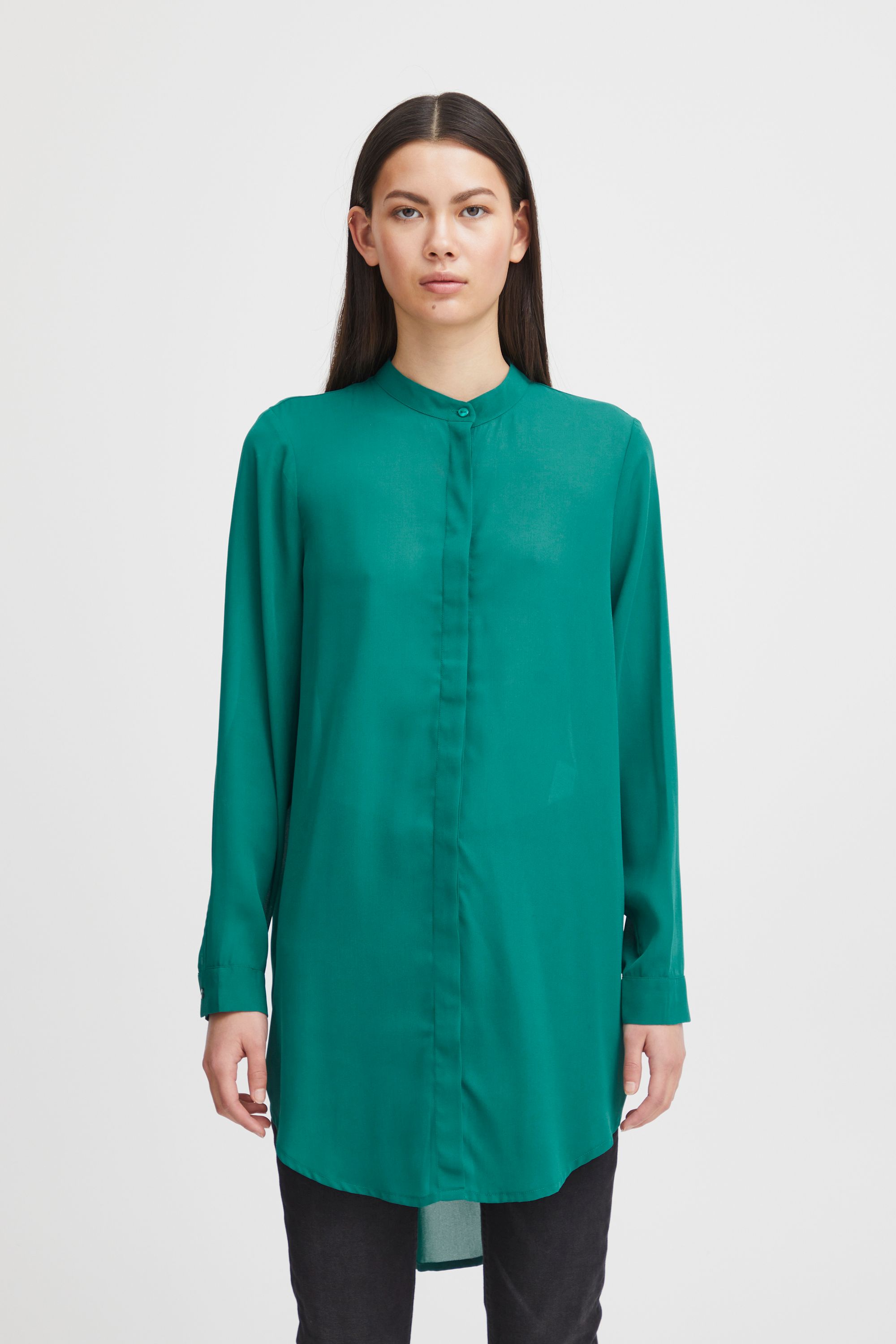 Блуза ICHI Langarm, зеленый