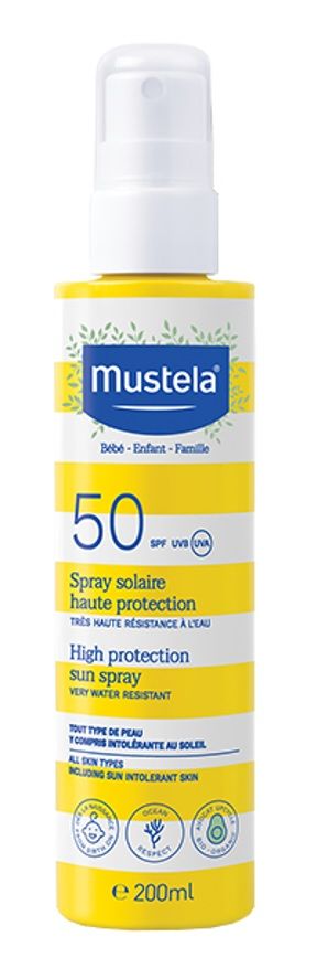 цена Mustela Sun SPF50 защитный спрей для детей, 200 ml