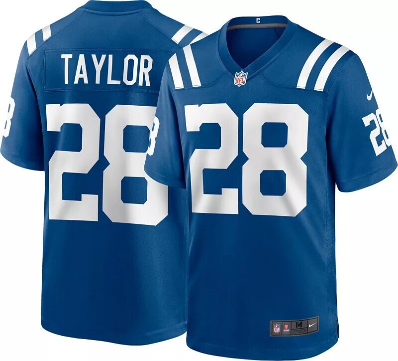 

Мужское джерси Nike Indianapolis Colts Jonathan Taylor #28, синее игровое