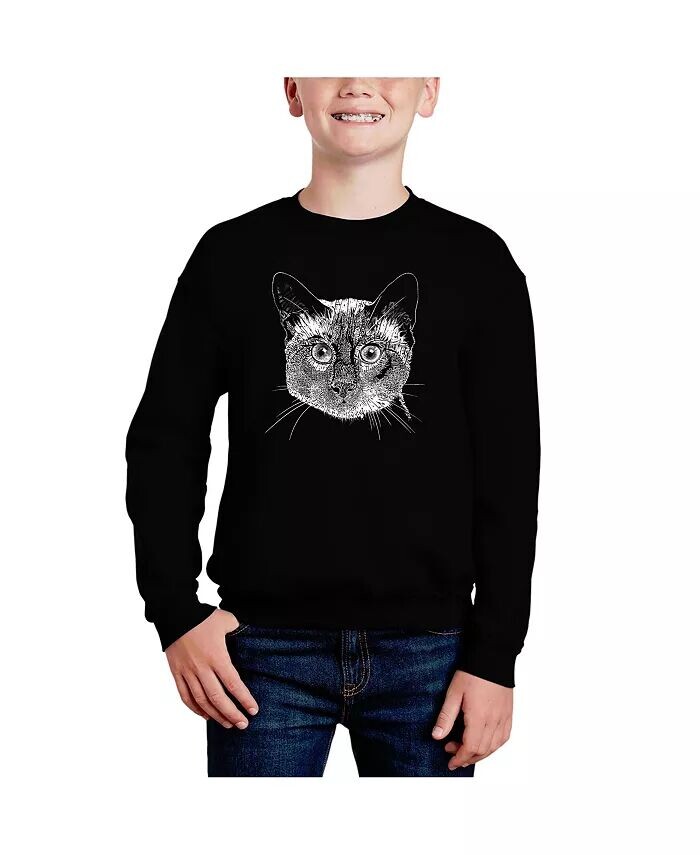 

Сиамский кот — толстовка с круглым вырезом Big Boy's Word Art La Pop Art, красный