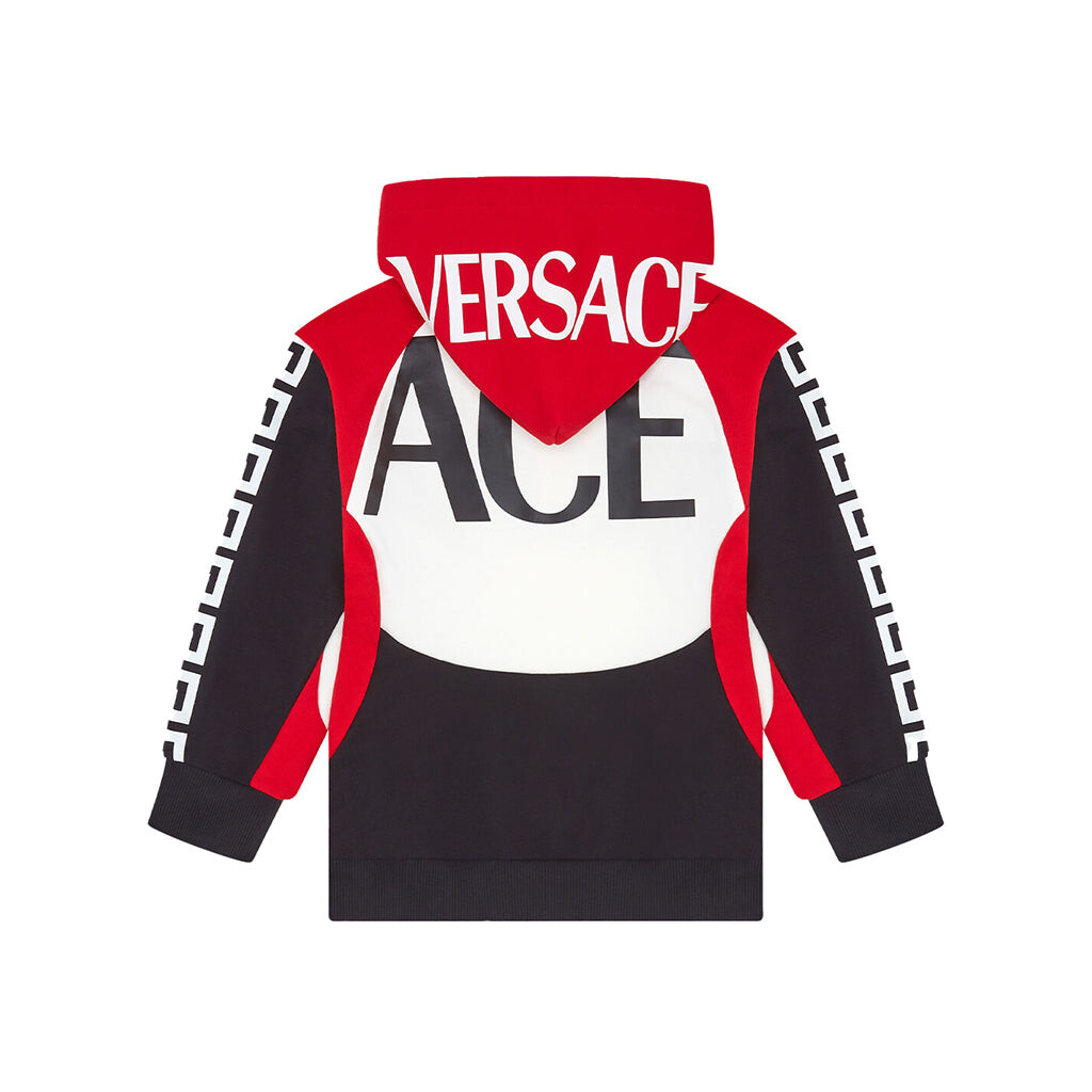 

Красно-бело-черная толстовка Versace, красный