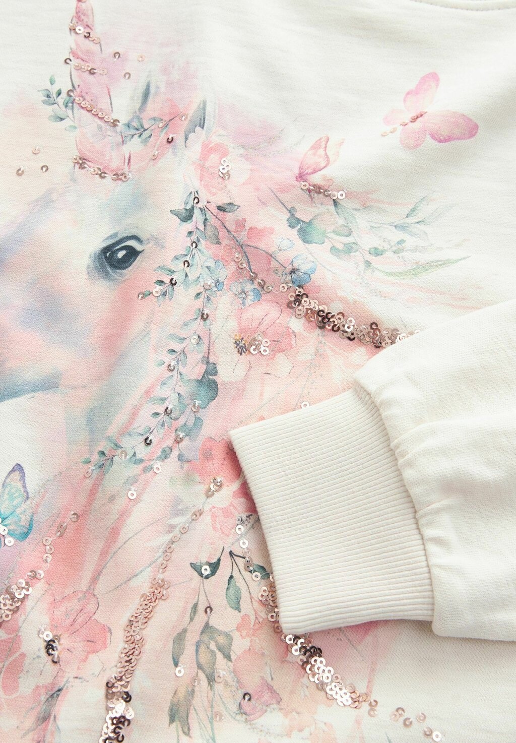 

Рубашка с длинным рукавом SEQUIN UNICORN Next, кремовый