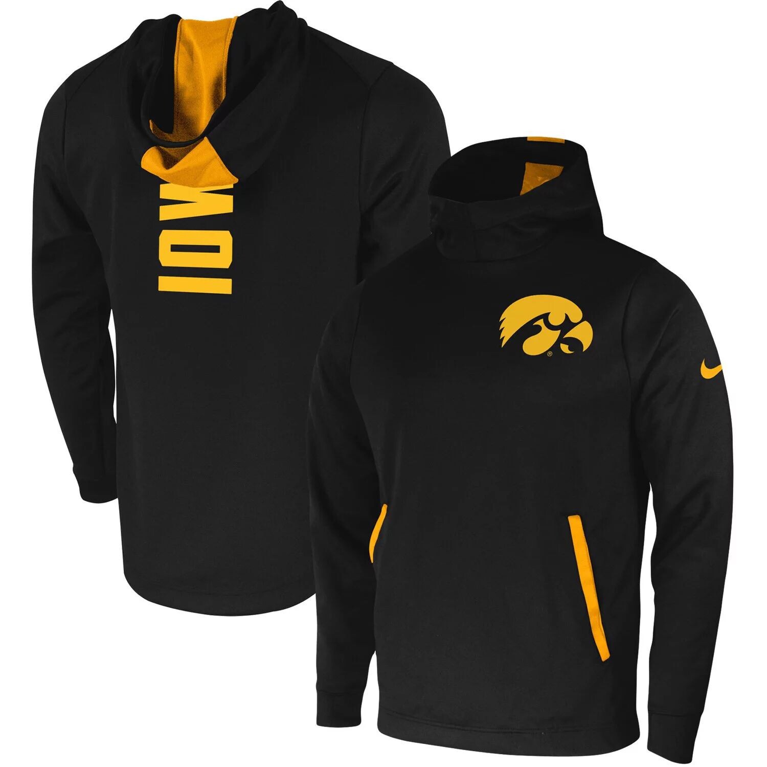 

Мужской черный пуловер с капюшоном Iowa Hawkeyes 2-Hit Performance Nike