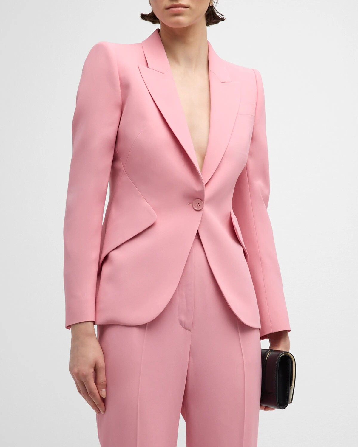 

Классический однобортный костюмный пиджак Alexander McQueen, цвет Pinkred
