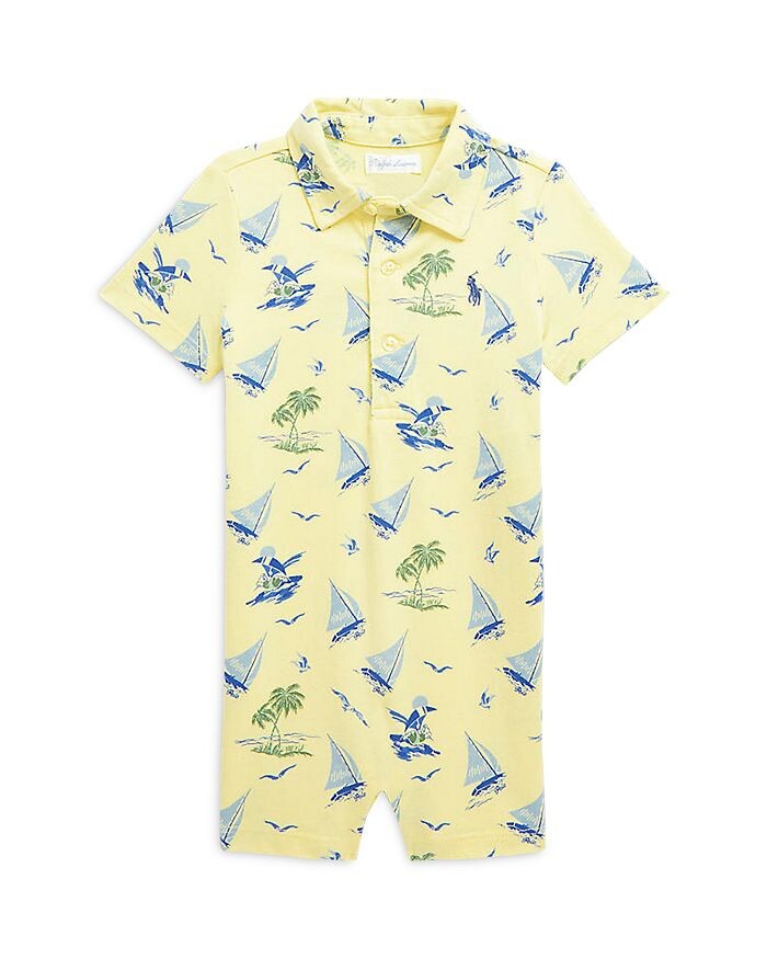 

Поло для мальчиков Polo Bear из хлопкового джерси Polo Shortall - Baby Ralph Lauren