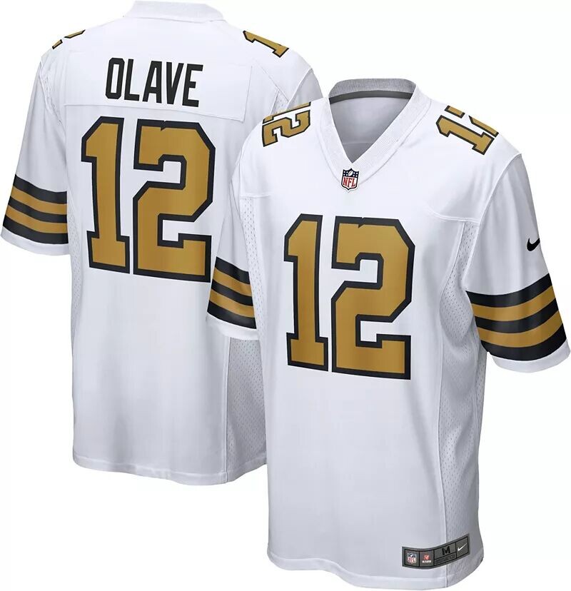 

Мужское белое игровое джерси Nike New Orleans Saints Chris Olave #12