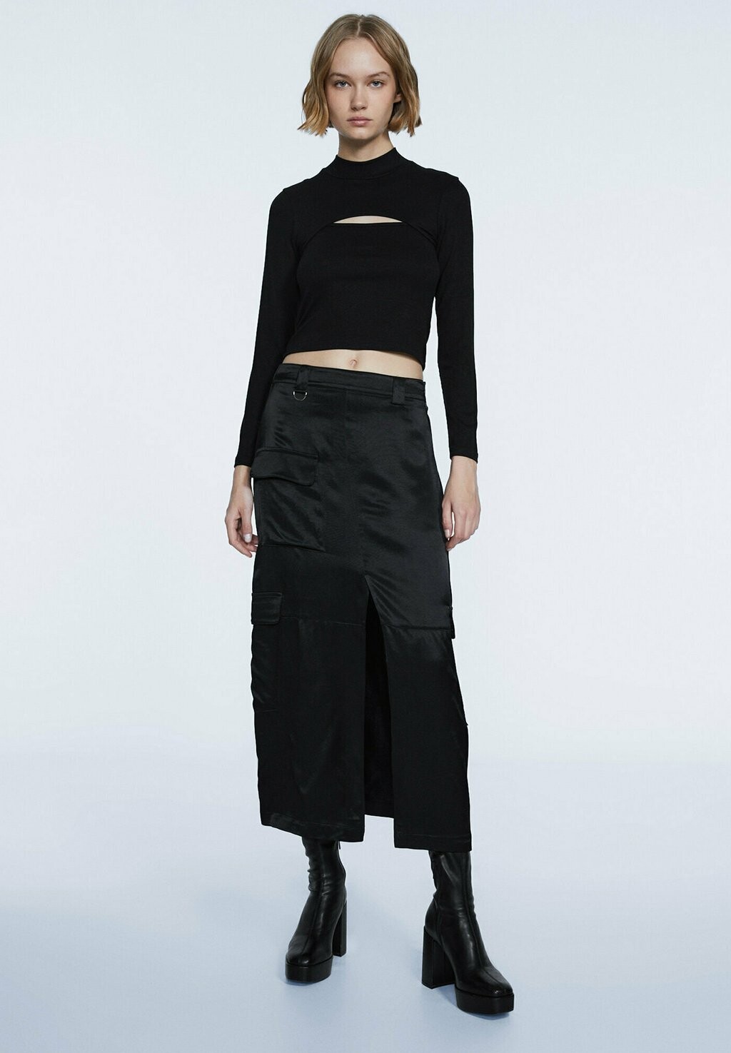

Рубашка с длинным рукавом Stradivarius, черный