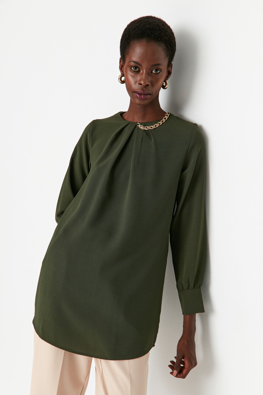 

Туника - Хаки - Классический крой Trendyol Modest