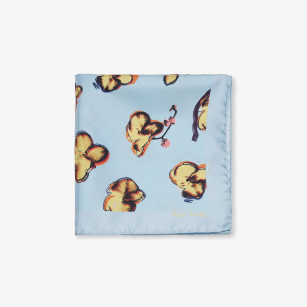 Шелковый нагрудный платок с узором Paul Smith, цвет blues
