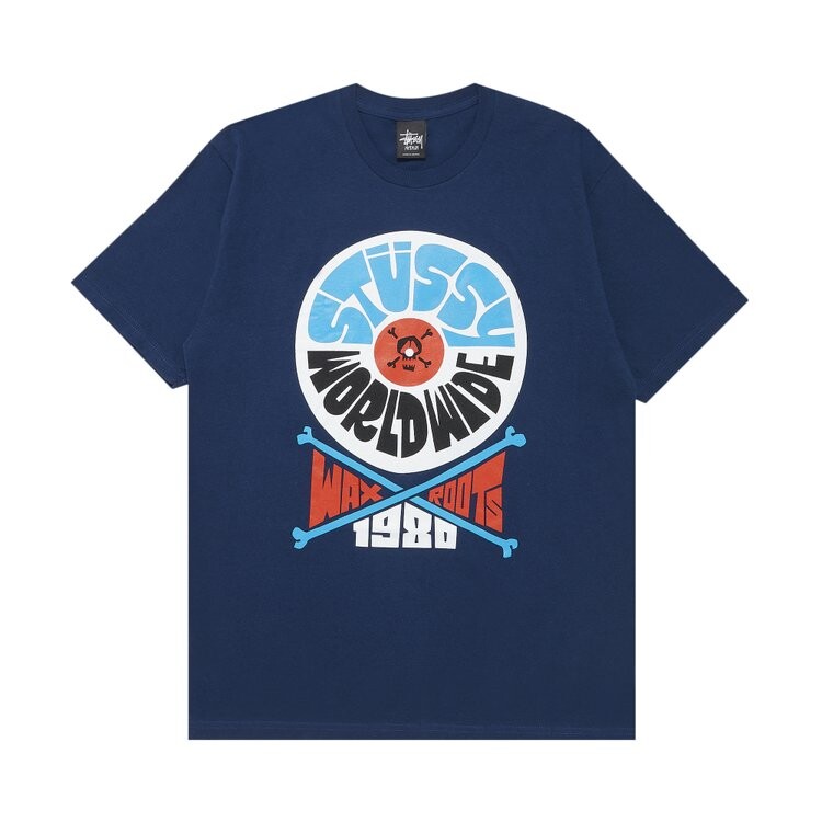 

Футболка Stussy World Wide Wax Roots 'Navy', синий