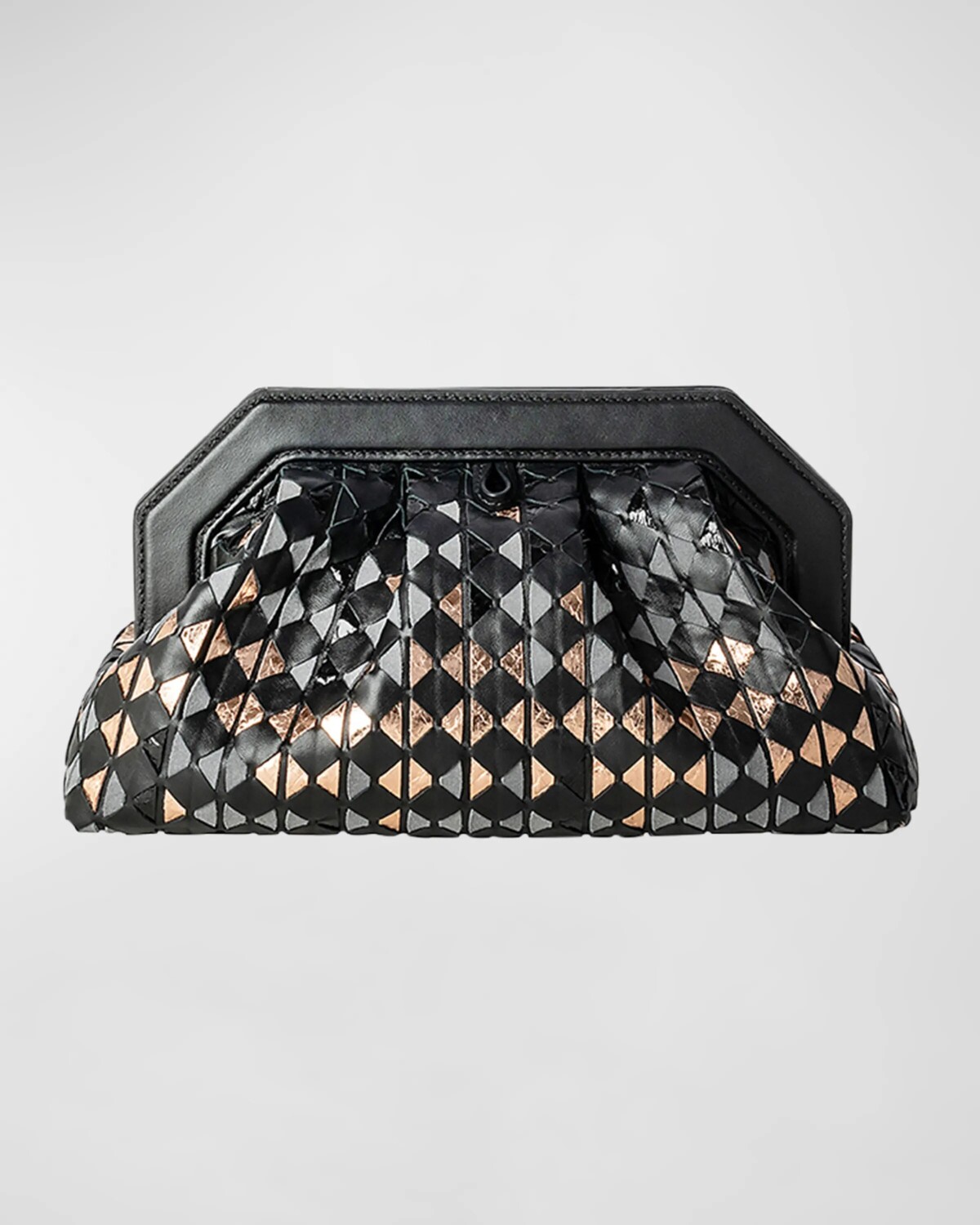

Кожаный клатч Secret Mosaic металлик Serapian, цвет Riflessi Black