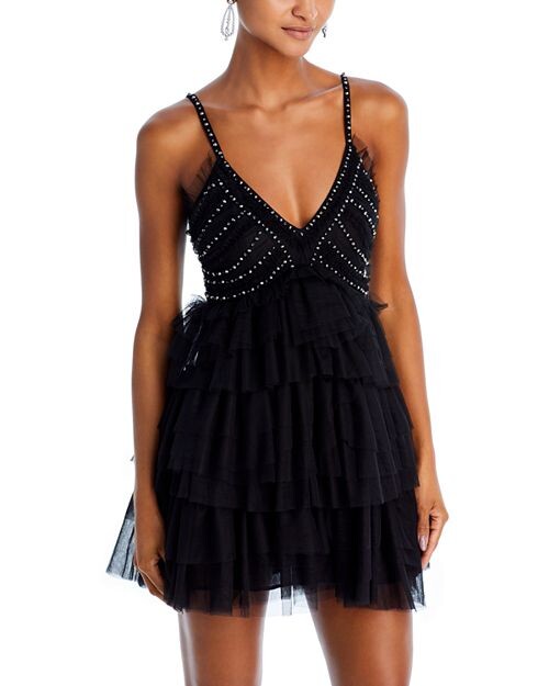 

Украшенное мини-платье Jude LoveShackFancy, цвет Black