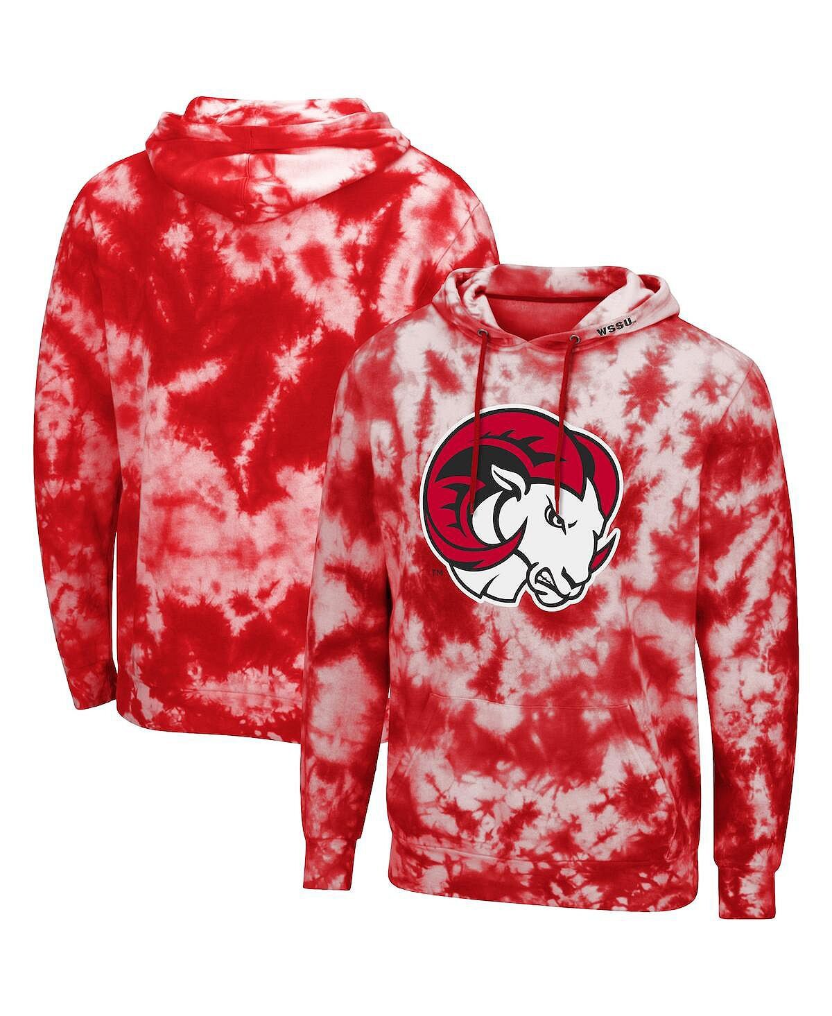 

Мужской красный пуловер с капюшоном Winston-Salem State Rams Tie Dye Colosseum