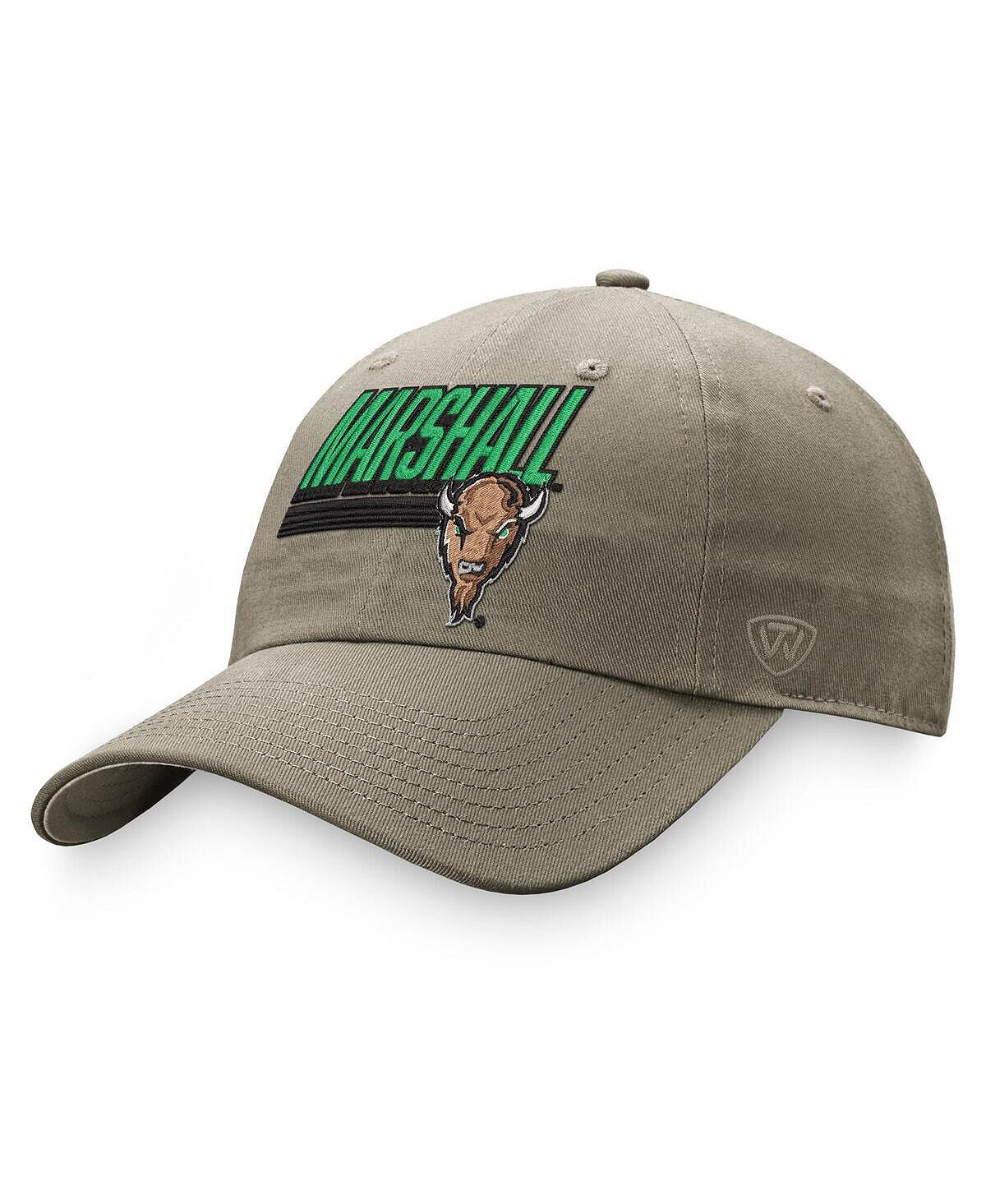 

Мужская регулируемая шляпа цвета хаки Marshall Thundering Herd Slice Top of the World