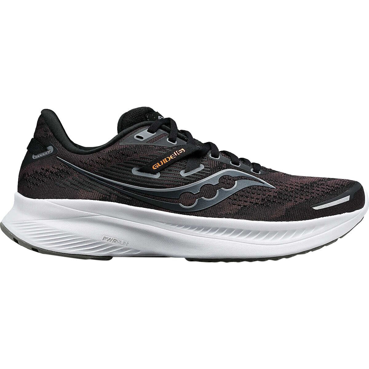 Guide 16 широкие кроссовки для бега Saucony, цвет black/white