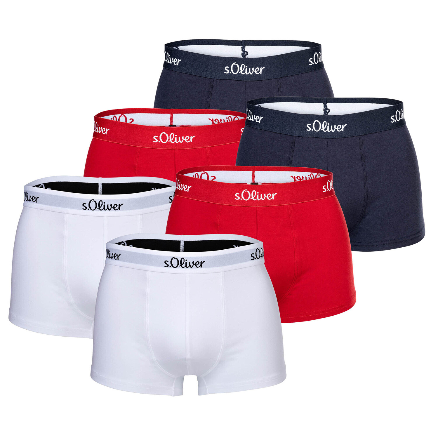 Боксеры S Oliver Boxershort 6 шт, цвет Rot/Marine/Weiß