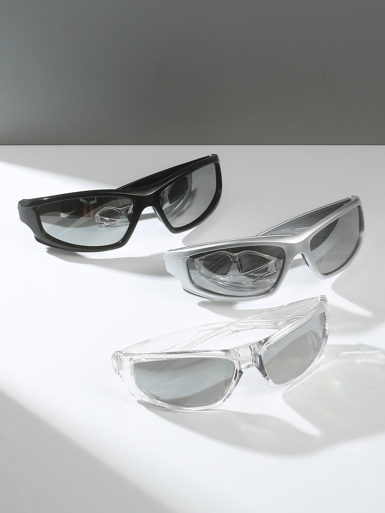 цена 3 шт./компл. солнцезащитные очки в стиле Y2k с зеркальным отражением жидкого серебра для повседневного ношения или пляжной вечеринки в клубе