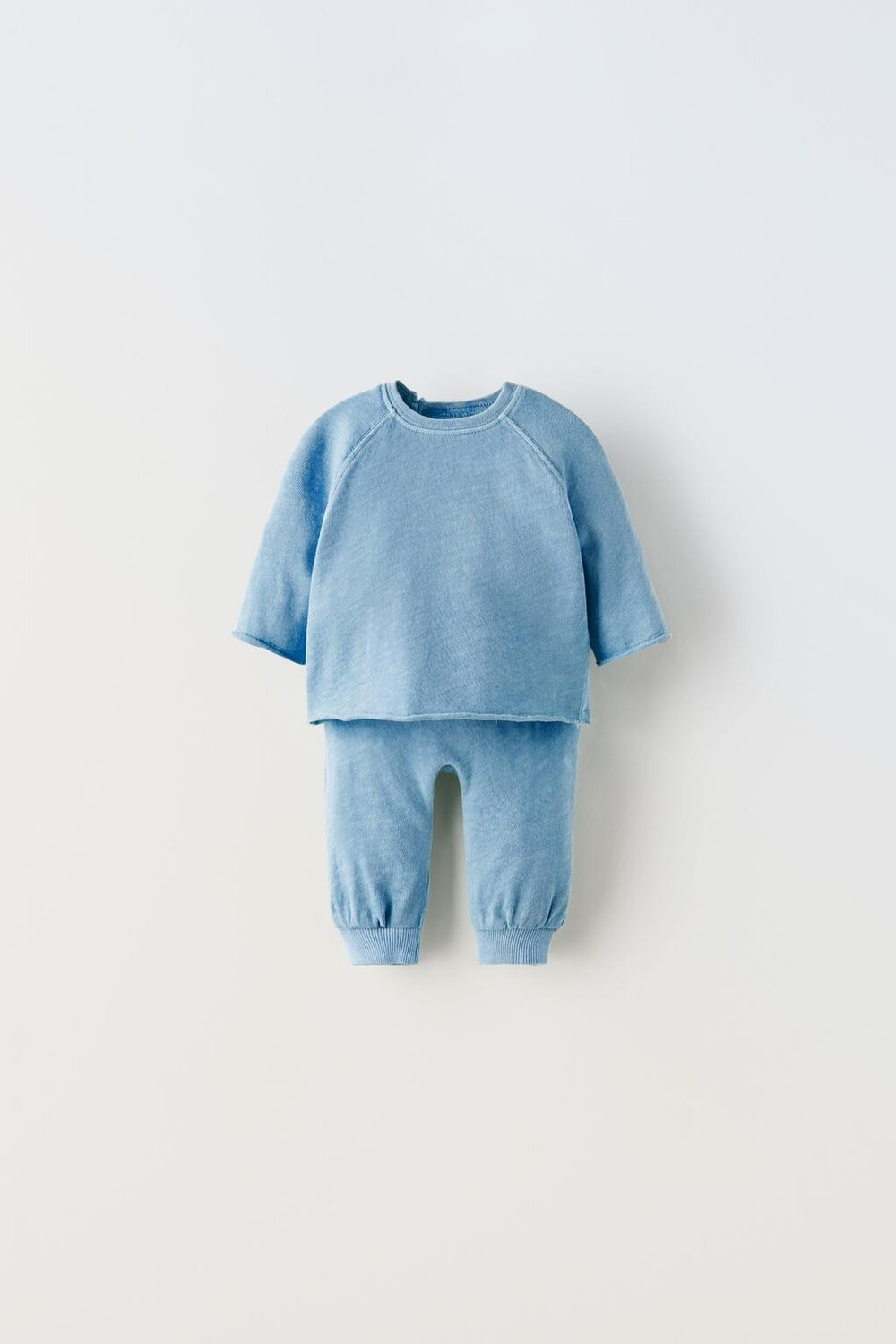 

Коордивная футболка и джоггеры ZARA, средне-синий